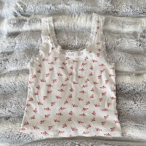 ABOUND Floral Lace Trim Tank Top